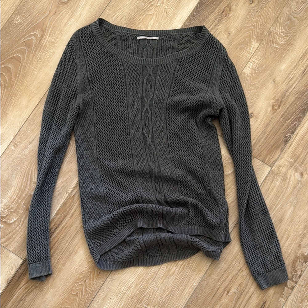 Rubbish Gray Crew Neck Sweater Chunky Knit